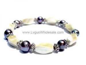 Pearl Color Hematite Beads Bracelet